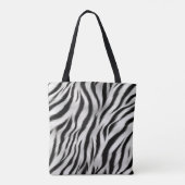 Tote Bag Black White Zebra Print Animal Safari (Dos)