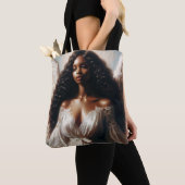 Tote Bag Black Woman Angels Angelcore (De près)