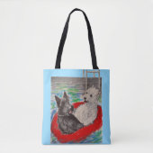 Tote Bag Blackie et Whitie sur un radeau (Devant)