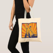 Tote Bag Blacksmith Hammering Retro Strongman Labor (Devant (produit))