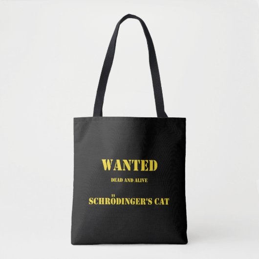 Tote Bag Blague Quantique Drôle : Le Chat de Schrödinger en (Devant)