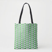 TOTE BAG BLANC AUX TONS DE SHAMROCKS CELTIQUES IRLANDAIS VE (Devant)