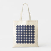 Tote Bag Blanc bleu En vichy personnalisé (Dos)