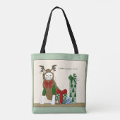 Tote Bag Blanc Chat Noël Joyeux Drôle (Dos)