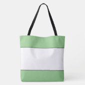 Tote Bag Blanc Chic Larges Rayures Vert Clair Bordure Conto (Dos)