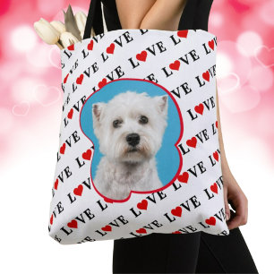 Tote Bag Blanc classique AMOUR Motif photo personnalisée