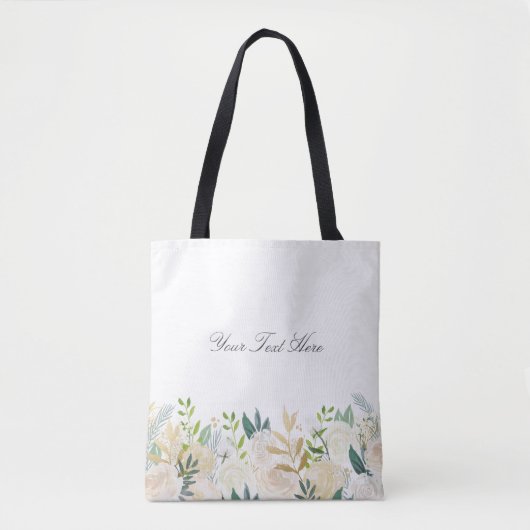 Tote Bag Blanc fait sur commande floral de Fourre-tout des (Devant)