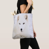 Tote Bag Blanc mignon renard dans la neige vous regardant (De près)