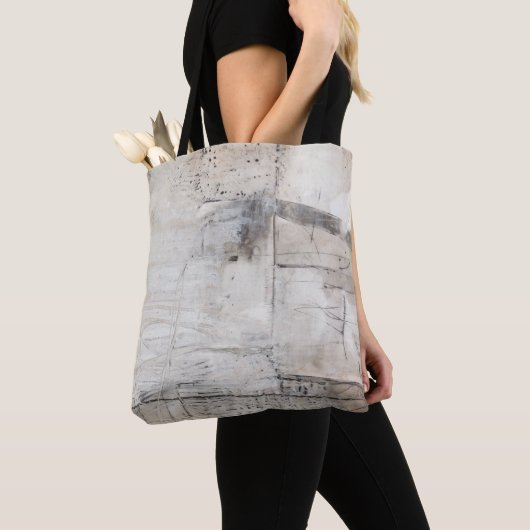 Tote Bag Blanc noir et bronze (De près)