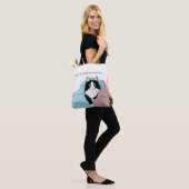 Tote Bag Blanc Noir Tuxedo Couvercles de chat Bleu Pink (Sur le modèle)