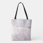 Tote Bag Blanc & Rose Or Agate Marbre Mère de la mariée (Dos)