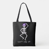 Tote Bag Blanc Sketon Bones Danse Halloween Noir (Dos)