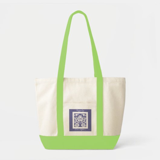 Tote Bag Blanc Vintage mariage floral Faveurs (Devant)