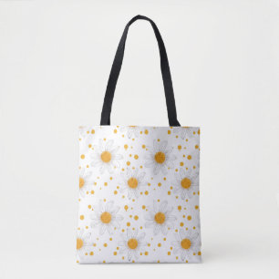 Tote Bag Blancs clairs avec Centres Jaunes