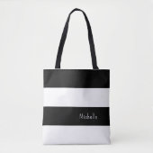 Tote Bag Blancs Noir Moderne Tendance (Devant)