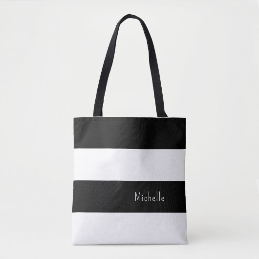 Tote Bag Blancs Noir Moderne Tendance (Devant)