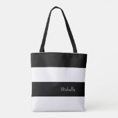 Tote Bag Blancs Noir Moderne Tendance (Dos)