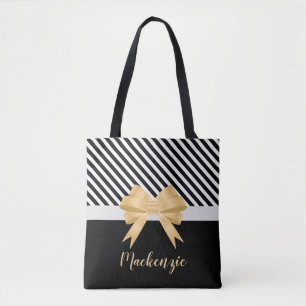Tote Bag Blancs noirs Goldem Bow