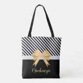 Tote Bag Blancs noirs Goldem Bow (Dos)
