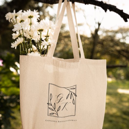 Tote Bag Blason Botanique | Monogramme Intemporel