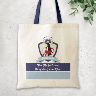Tote Bag Blason Club de Natation Pingouin de Dessin Animé M