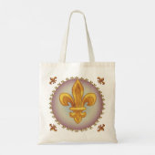 Tote Bag Blason de Famille Fleur De Lis Nom de Famille (Dos)