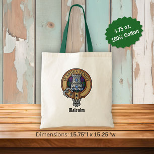Tote Bag Blason du clan Malcolm sur tartan