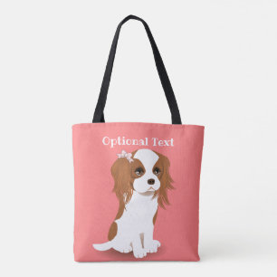 Tote Bag Blenheim Cavalier King Charles Spaniel rose