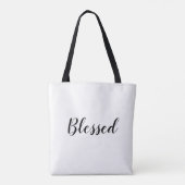 Tote Bag Blessé noir blanc texte personnalisé texte mignon (Dos)
