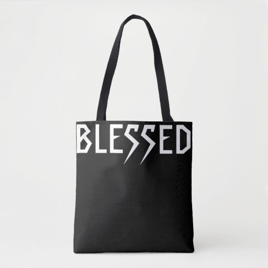 Tote Bag "BLESSED" avec citation : Sprit Lead Me..." (Devant)
