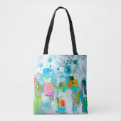 Tote Bag Bleu Abstrait (Devant)