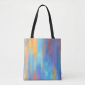 Tote Bag Bleu Abstrait et orange (Devant)