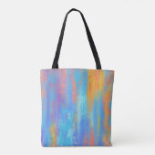 Tote Bag Bleu Abstrait et orange (Dos)