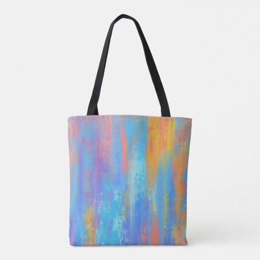 Tote Bag Bleu Abstrait et orange (Dos)