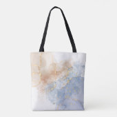 Tote Bag Bleu Abstrait, Taupe et Or (Dos)