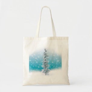Tote Bag bleu arctique gelé argenté brillant à feuillage pe