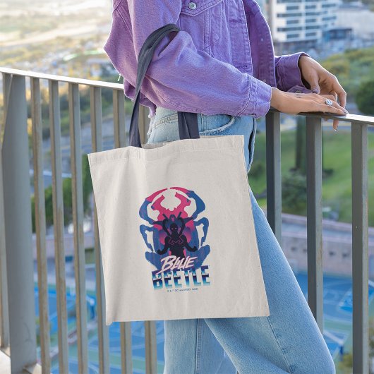 Tote Bag Bleu Beetle Rétrowave contre graphique
