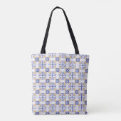 Tote Bag Bleu Blanc Jaune Azulejo Portugais Carreaux Motif (Dos)
