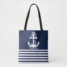Bleu bleu marine Blancs et Ancre blanche