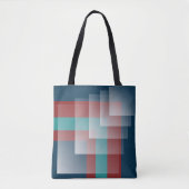 Tote Bag bleu bordeaux turquoise (Devant)