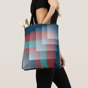 Tote Bag bleu bordeaux turquoise