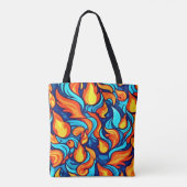Tote Bag Bleu brillant Abstrait (Dos)