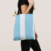 Tote Bag Bleu clair et blanc rayures (De près)