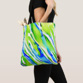 Tote Bag Bleu clair et Vert Aquarelles (De près)