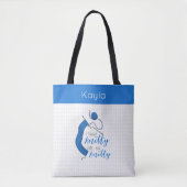 Tote Bag Bleu Clair Je Sens Knitty, Oh Tellement Knitty (Devant)