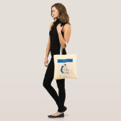 Tote Bag Bleu Clair Je Sens Knitty, Oh Tellement Knitty (Devant (modèle))