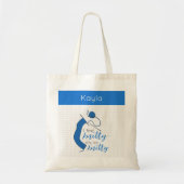 Tote Bag Bleu Clair Je Sens Knitty, Oh Tellement Knitty (Devant)