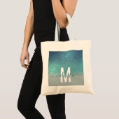Tote Bag Bleu clair Turquoise Parties scintillant brillante (Devant (produit))