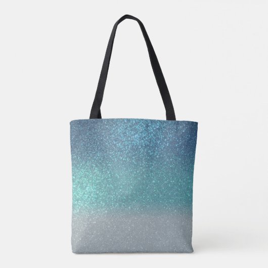 Tote Bag Bleu clair Turquoise Parties scintillant brillante (Dos)