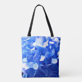 Tote Bag Bleu cobalt floral élégant calligraphie bleue  (Dos)